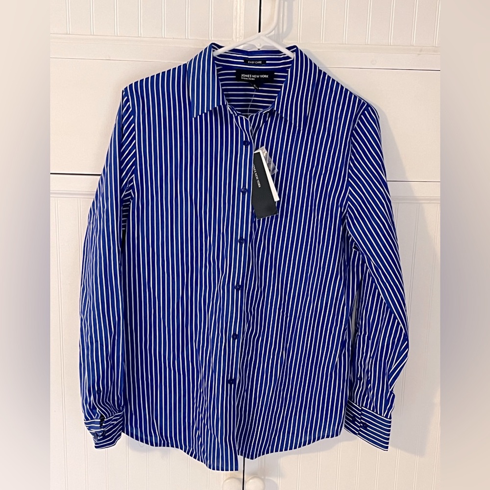 Blue Striped Blouse by Jones New York